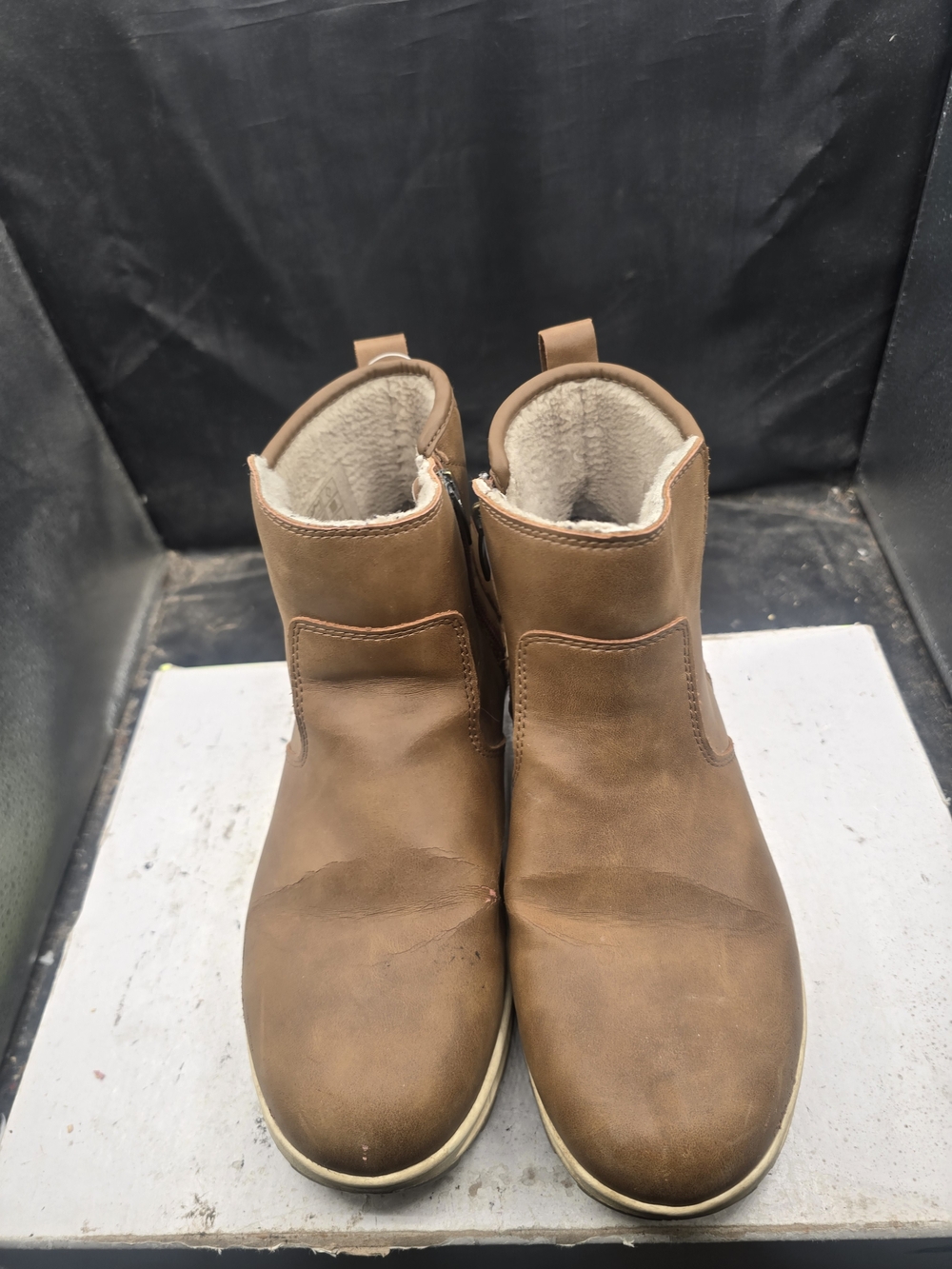 Khombu Men's Chestnut Brown Shearling-Lined Ankle Boots